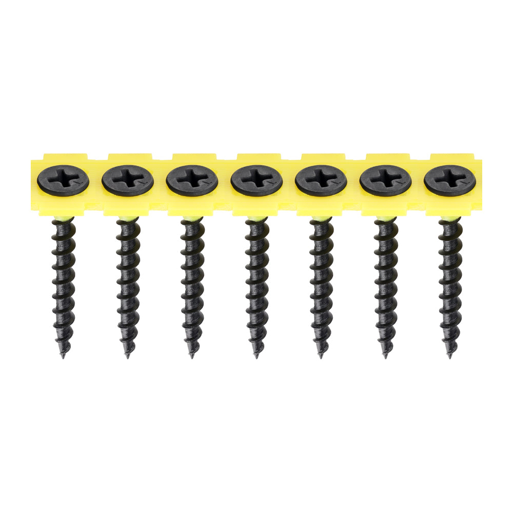 TIMCO Collated Coarse Thread Drywall Screws - 3.5 x 35mm - Black Phosphate (Pack of 1000)