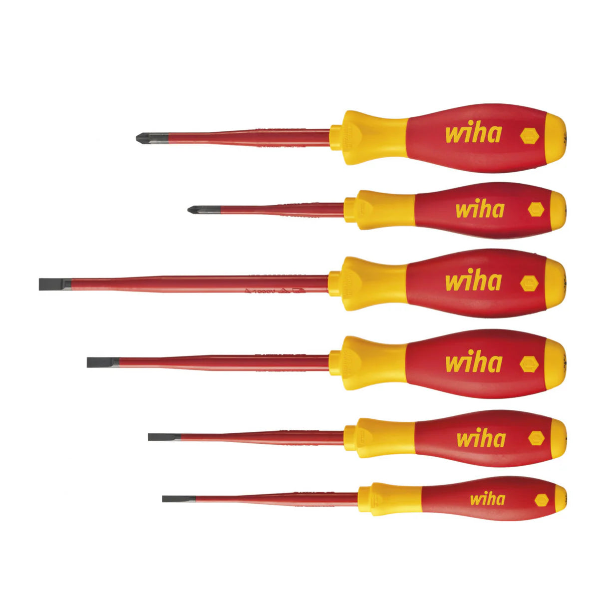 Wiha 3201 ZK6 Pozidriv; Slotted Insulated Screwdriver Set, 6-Piece