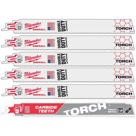 Milwaukee 230mm x 18tpi Metal TORCH™ Demolition Sawzall Blades with Carbide Torch Blade