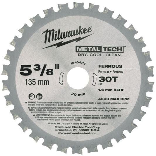 Milwaukee 135mm Circular Saw Blade For Metal 48404070