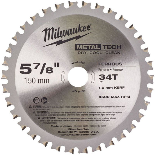 Milwaukee Metal Circular Saw Blade 150mm x 20mm x 34T