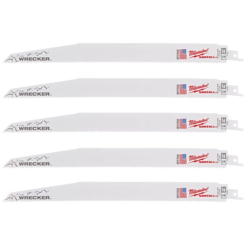 Milwaukee Multi Material Heavy-Duty WRECKER™ Blades 300mm x 7/11 TPI (5 Pack)