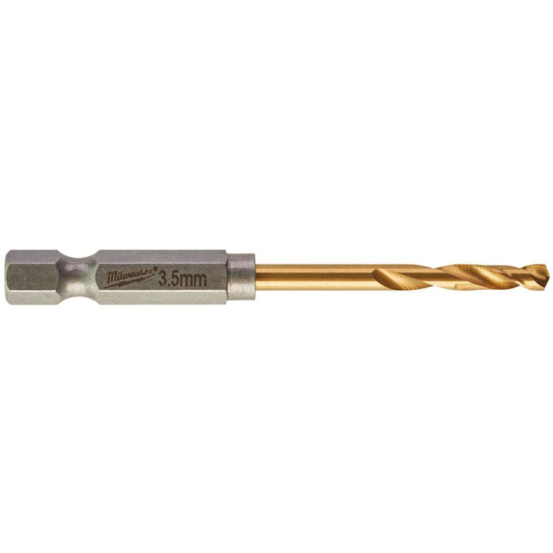 Milwaukee Red Hex - SHOCKWAVE™ HSS-G TiN Metal Drill Bit 3.5mm - Pack of 2