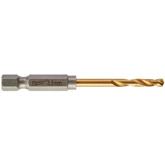 Milwaukee Red Hex - SHOCKWAVE™ HSS-G TiN Metal Drill Bit 3.5mm - Pack of 2