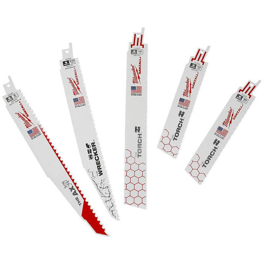 Milwaukee 5 Piece Demolition Sawzall Blade Set