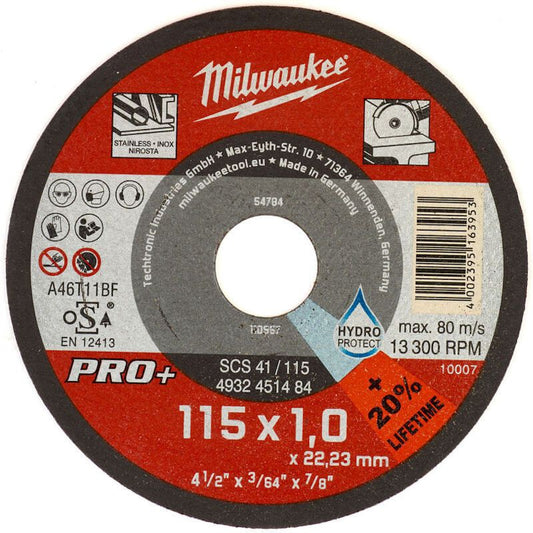 Milwaukee Thin Metal Cutting Discs 115 x 1mm
