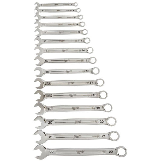 Milwaukee 15 Piece Metric Combination Spanner Set