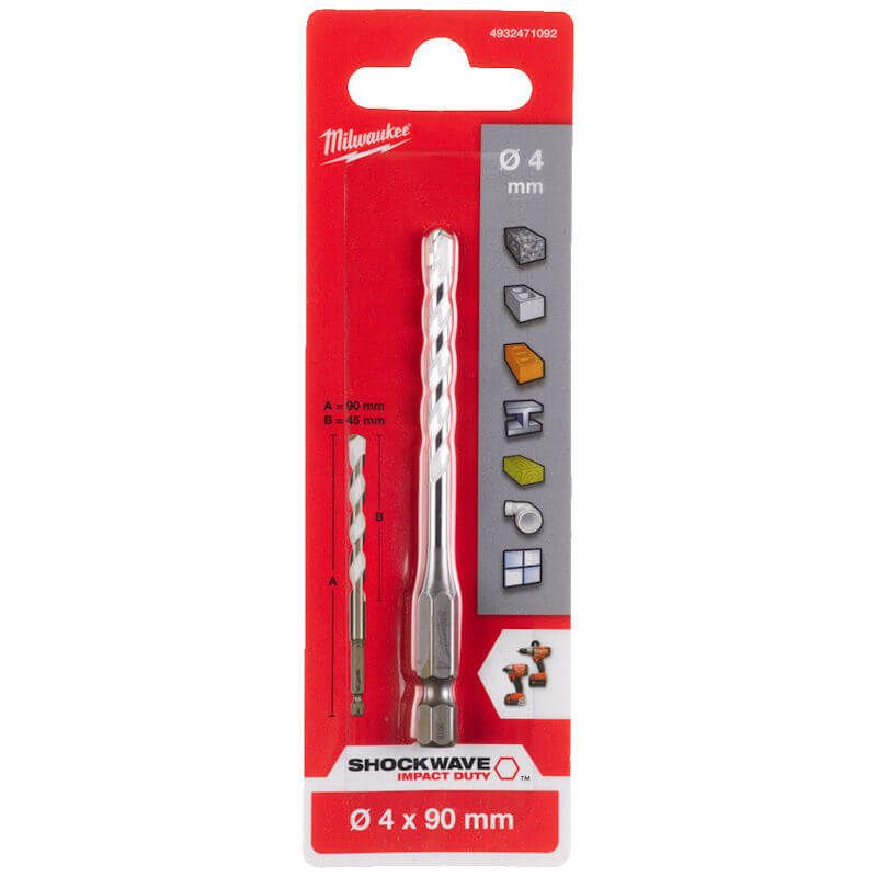 Milwaukee 4.0mm x 90mm Multi Material Drill Bit
