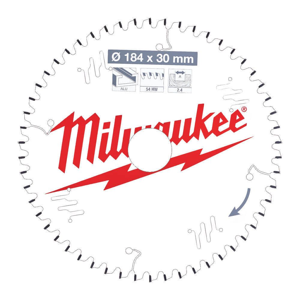 Milwaukee 184mm x 30mm x 54T Circular Saw Blade with Anti-Friction Coating