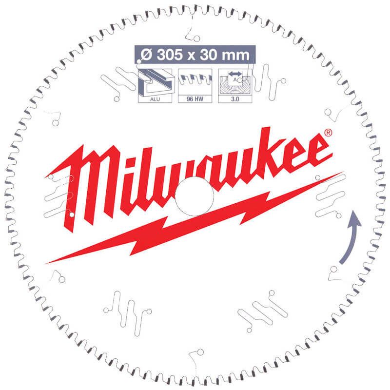 Milwaukee 305mm x 30mm x 96T Circular Saw Blade with Anti-Friction Coating