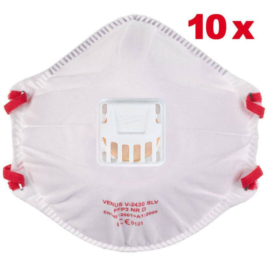 Milwaukee FFP3 Disposable Respirator with Valve - Pack of 10