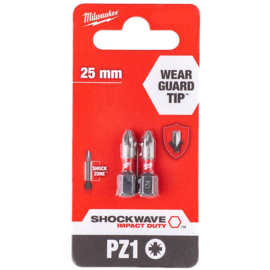 Milwaukee ShockWave Impact Duty PZ1 x 25mm Screwdriving Bits