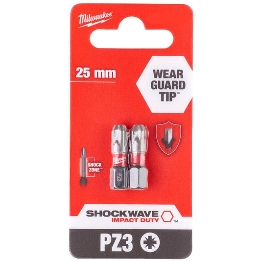 Milwaukee ShockWave Impact Duty PZ3 x 25mm Screwdriving Bits