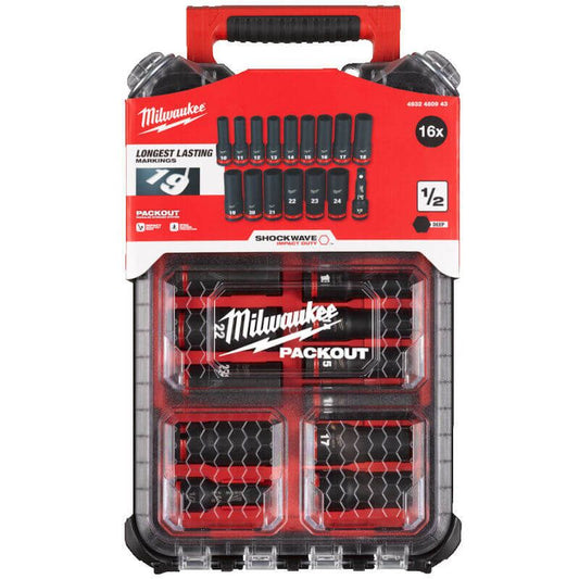 Milwaukee Shockwave 1/2" Impact Socket Packout Set
