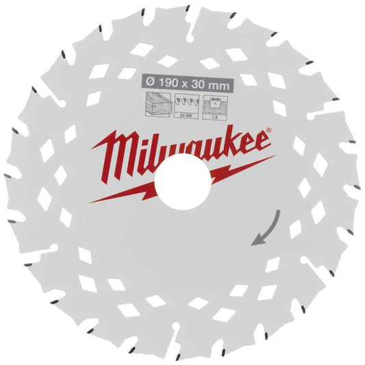 Milwaukee ATB Circular Saw Blade 190mm x 30mm 24T
