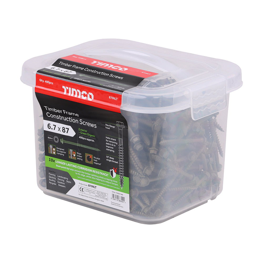 TIMCO 6.7 X 87 Timber Frame Construction & Landscaping Screws - Hex - Exterior (Box of 400)
