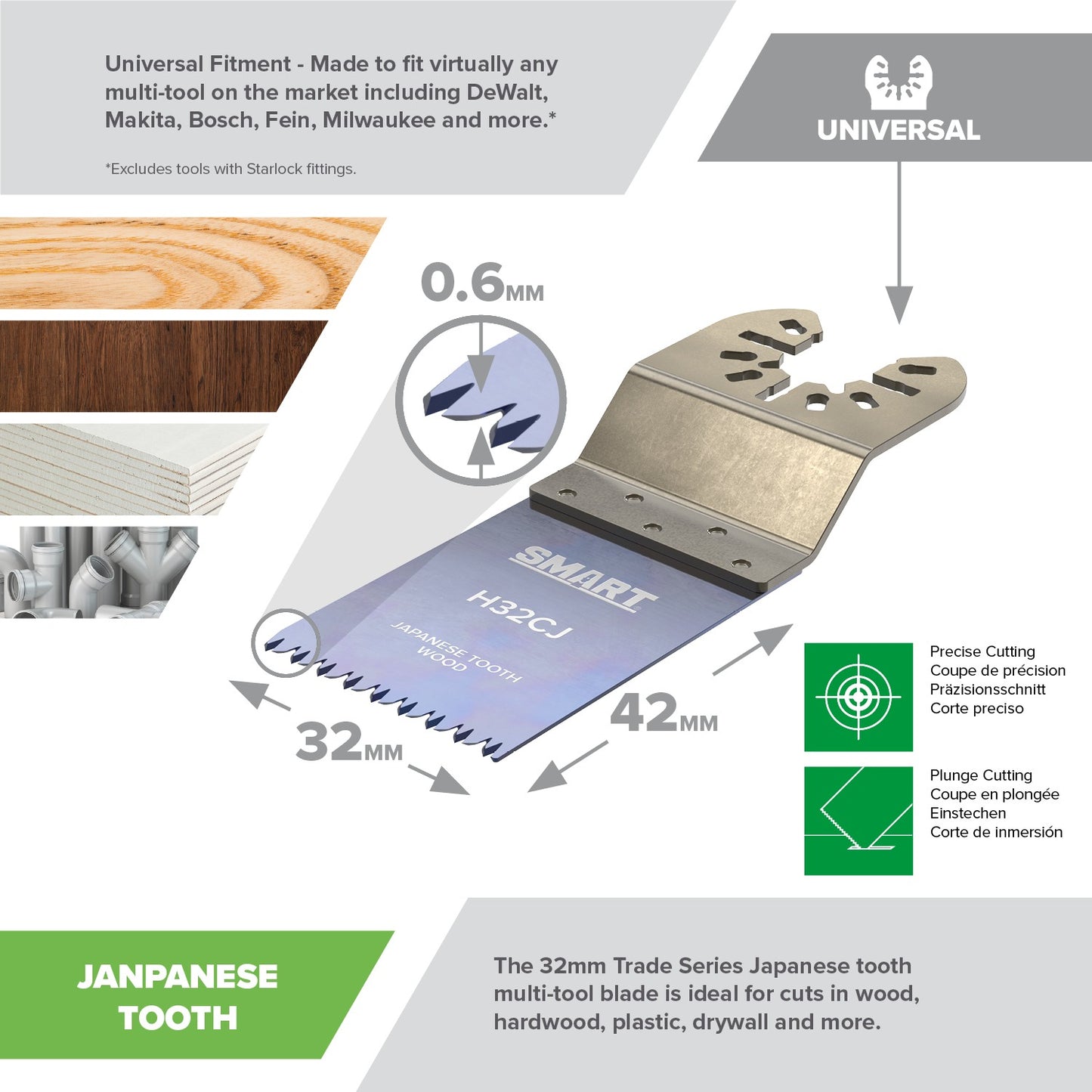 SMART Trade Series 3 Piece Multi Tool Blade Set