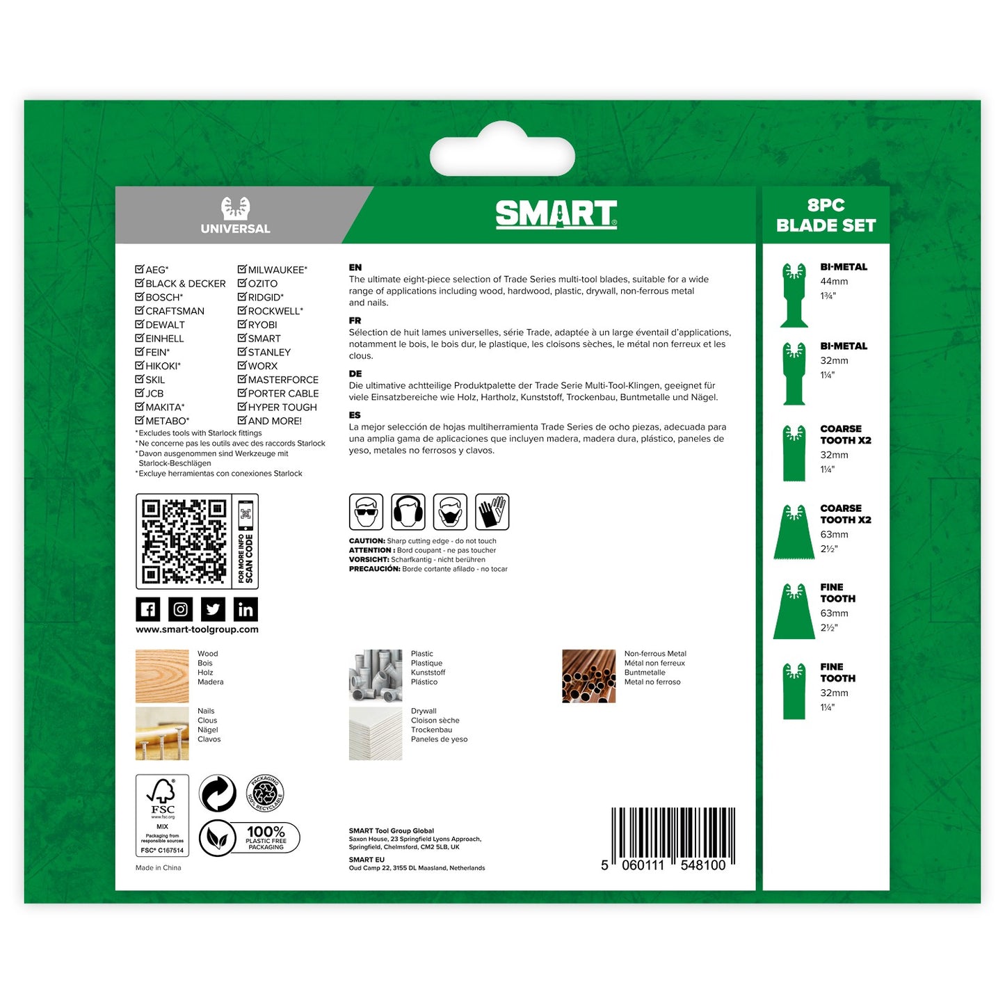 SMART Trade Series 8 Piece Multi-tool Blade Set
