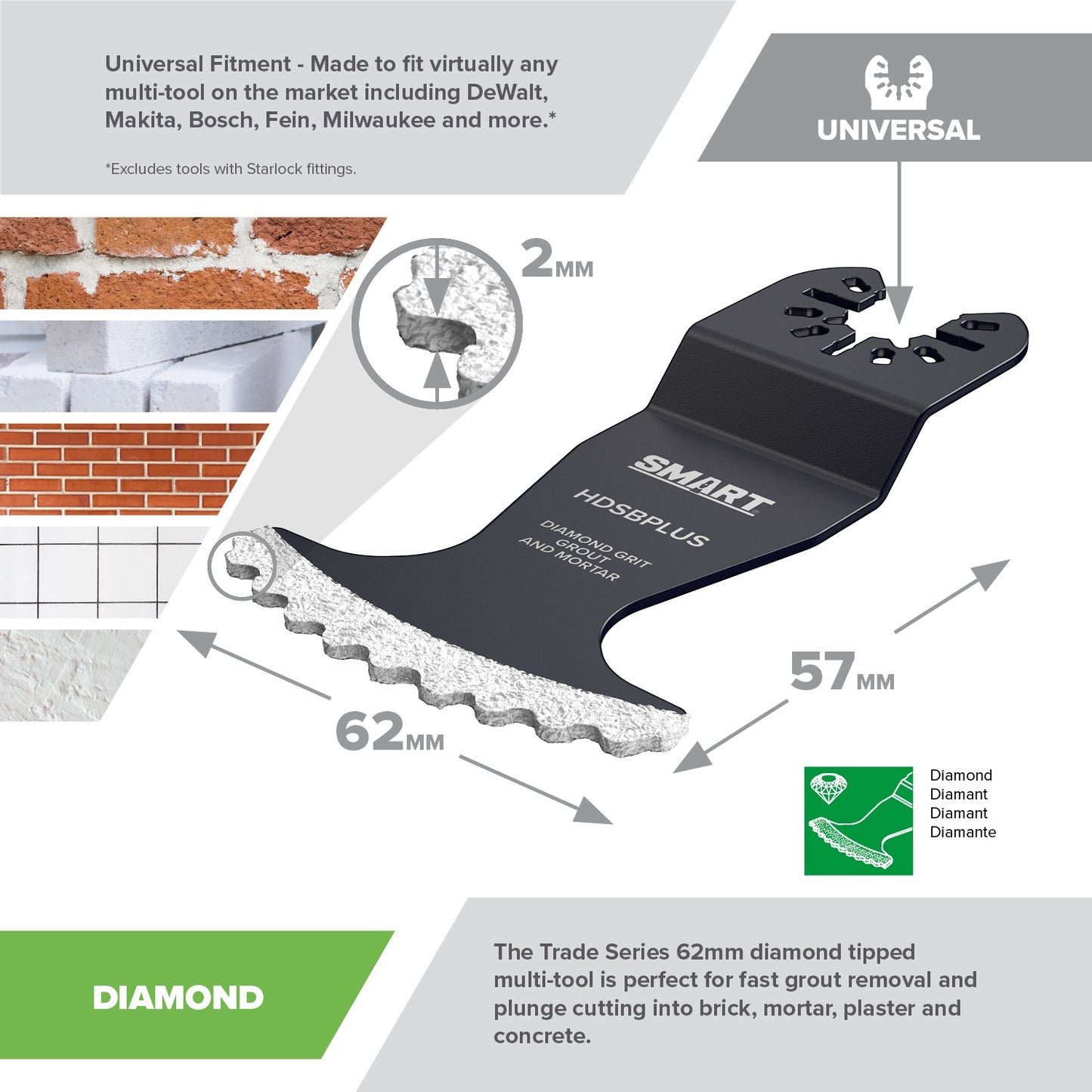 SMART Trade Series 62mm Extreme Diamond Blade Black