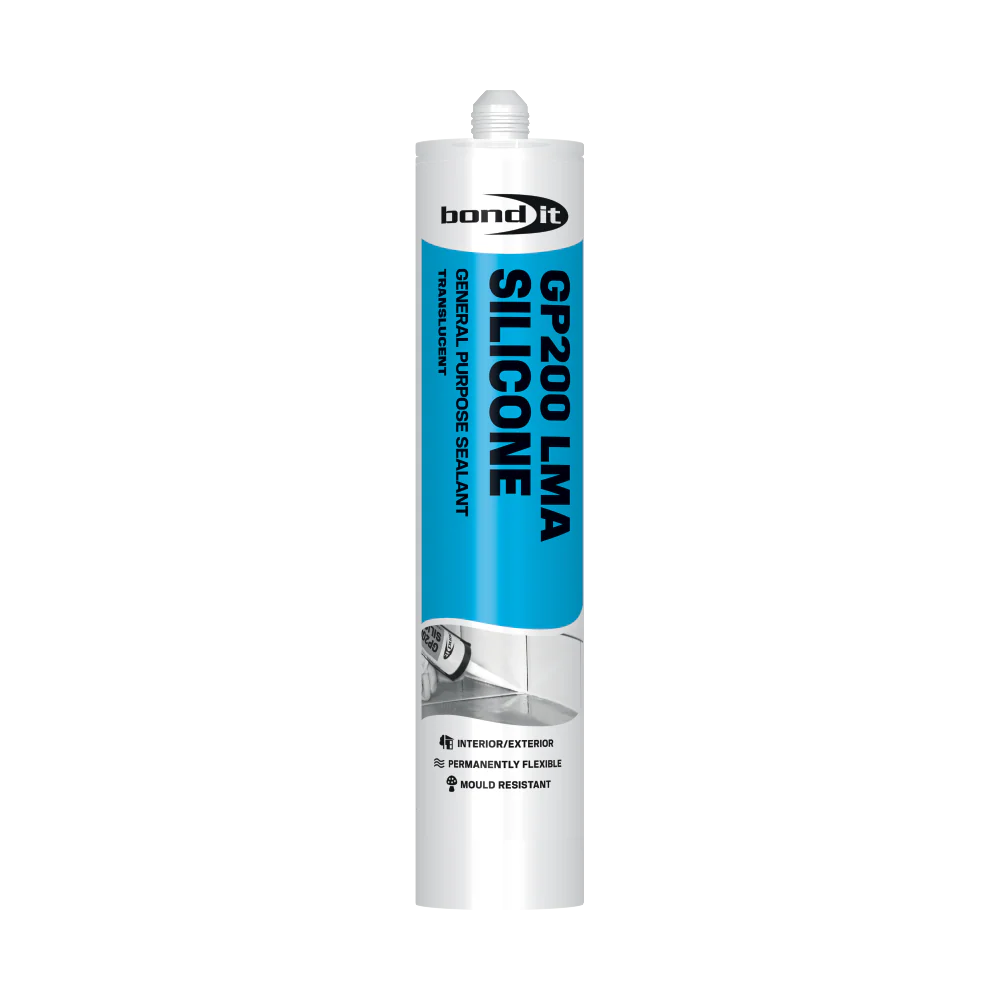 Bond It Clear GP200 Contractors Grade LMA Translucent Silicone Sealant High Modulus Kitchen Bathroom