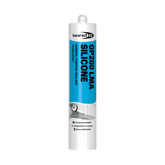 Bond It Clear GP200 Contractors Grade LMA Translucent Silicone Sealant High Modulus Kitchen Bathroom