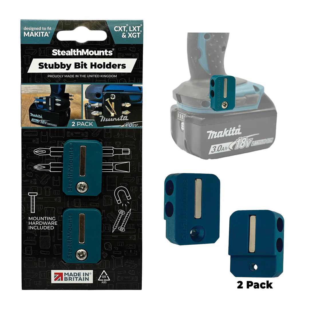 StealthMounts Stubby Magnetic Bit Holder for Makita CXT, LXT & XGT Tools