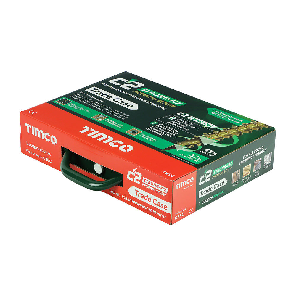 Timco C2 Strong-Fix PZ Double-Countersunk Multipurpose Premium Screw Trade Case (1800 Pieces)