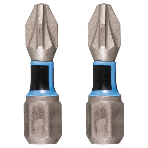 Makita Torsion Screw Bit Impact Premier PZ2 25 mm 1/4" (2 Pack)