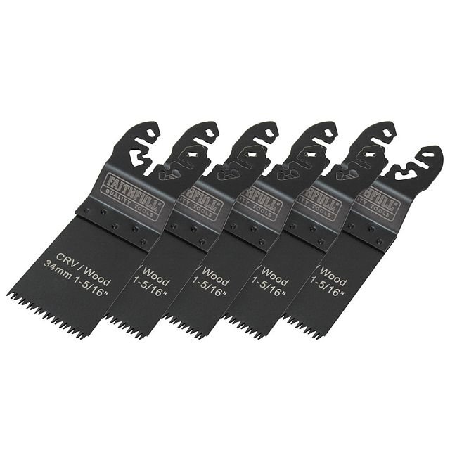 Faithfull Multi-Functional Tool Flush Wood Blade Side Set 34mm Pack of 5