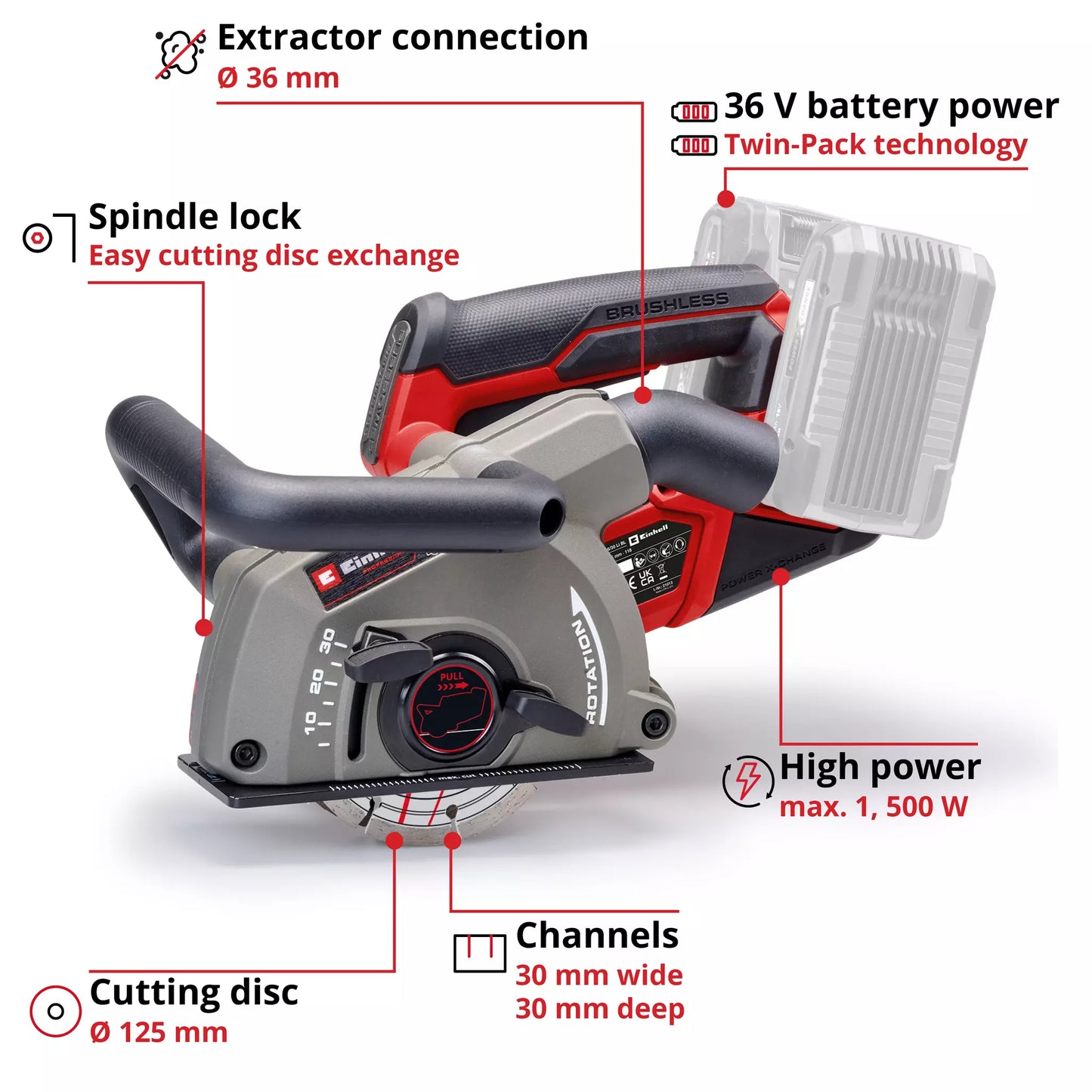 Einhell TP-MA 36/30 Li BL - Solo 36v Professional Cordless Wall Chaser (Bare Unit)
