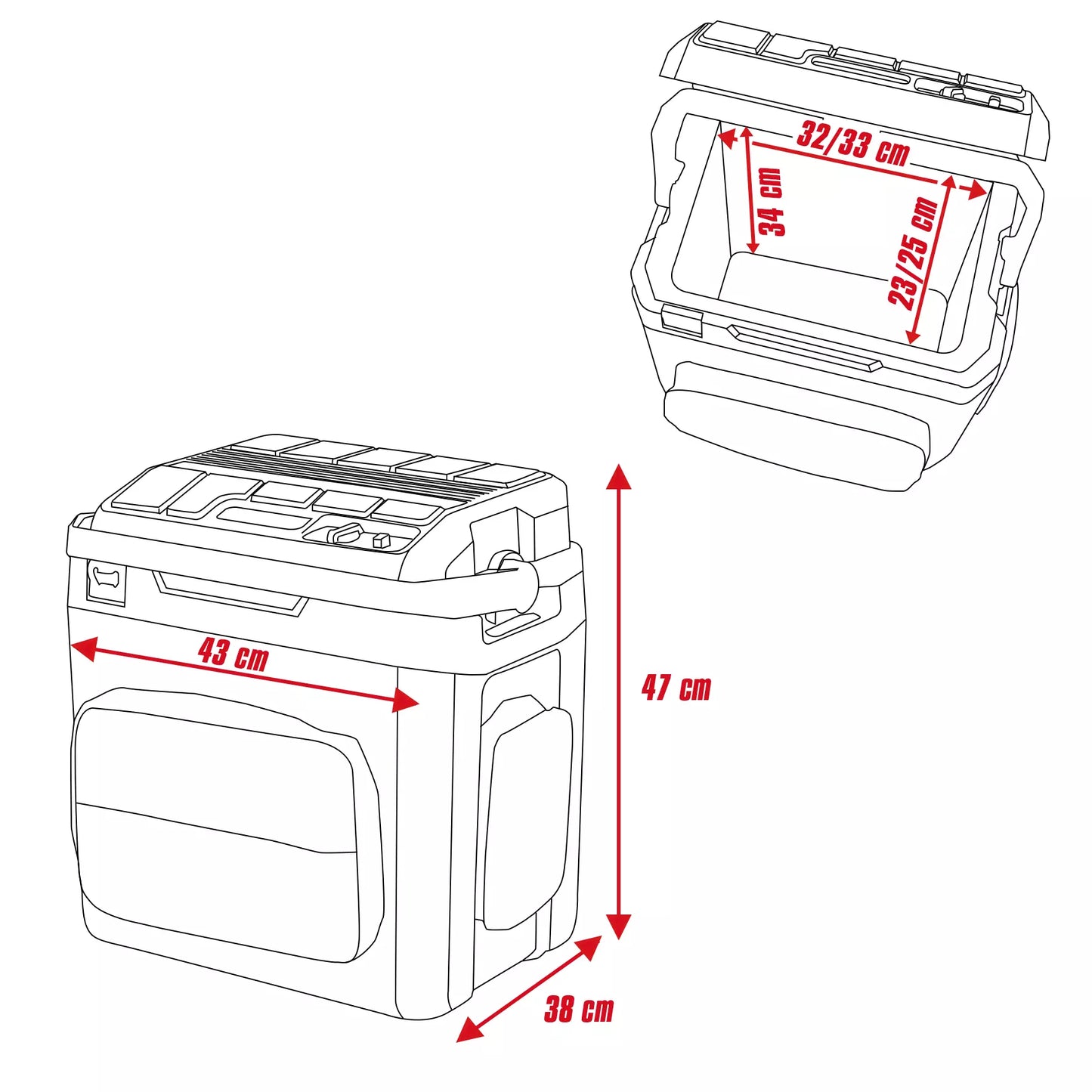 Einhell 230V or 18V Li-Ion Power X-Change 27Ltr Cordless Cooler Box (Bare Unit)