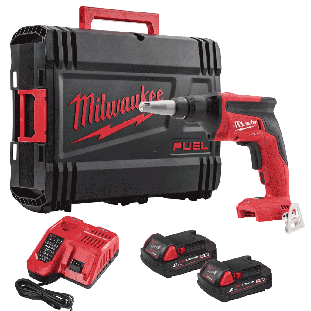 Milwaukee 18V FUEL Brushless Screw Gun with a Collated Attachment and 2 x 2.0Ah Batteries