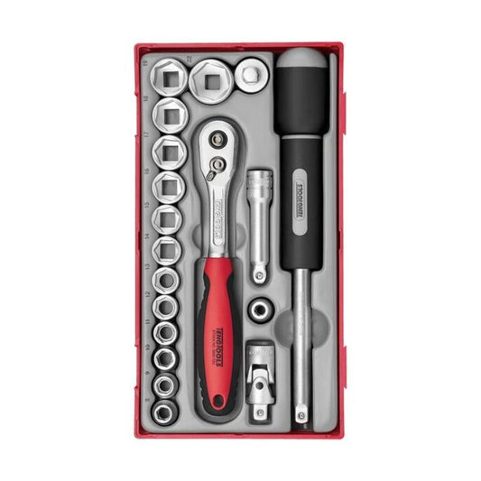 Teng Tools 3/8" Socket Set 6 pt TT1 19 Pieces
