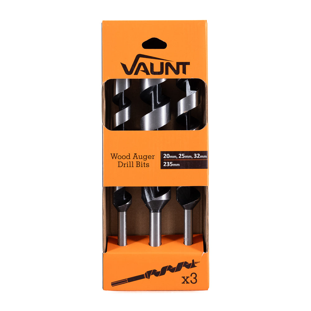 Vaunt 3 Piece 235mm Wood Auger Drill Bit Set