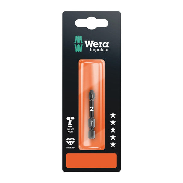 Wera Impaktor Bit PZ2 x 50mm for Pozi Screws