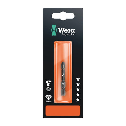 Wera Impaktor Bit PZ2 x 50mm for Pozi Screws