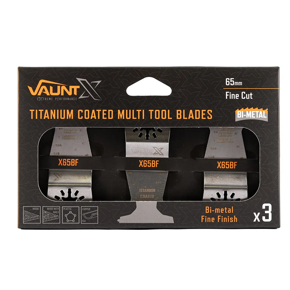Vaunt X Premium Bi-Metal Titanium Multi Tool Blade 65mm - Pack of 3