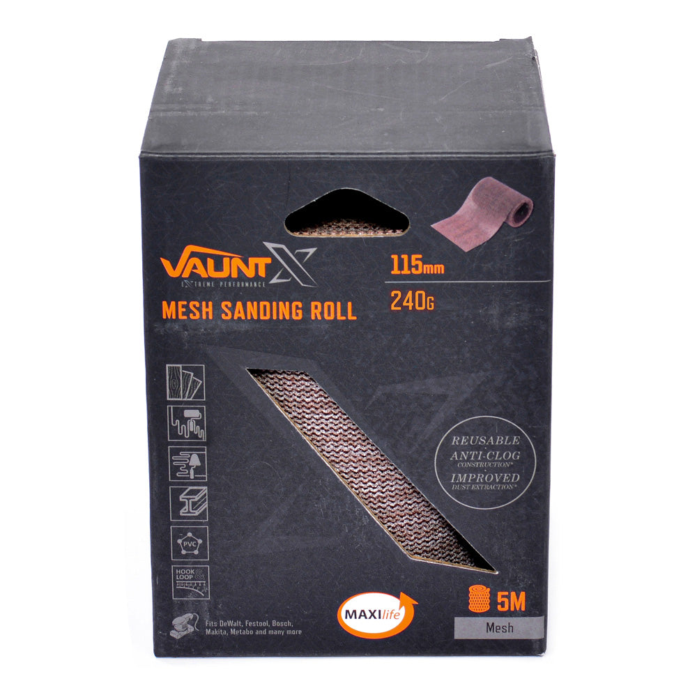 Vaunt X 115mm x 5m 240 Grit Mesh Net Sanding Roll