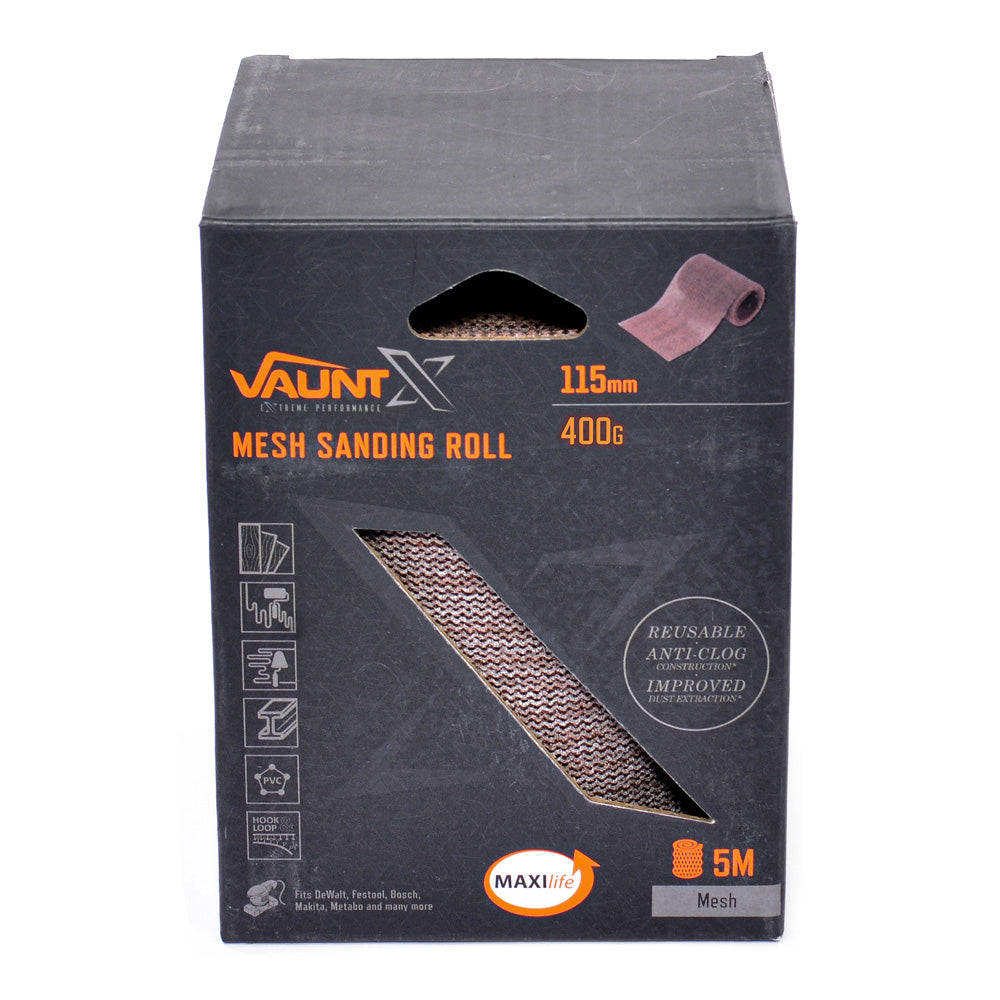 Vaunt X 115mm x 5m 400 Grit Mesh Net Sanding Roll