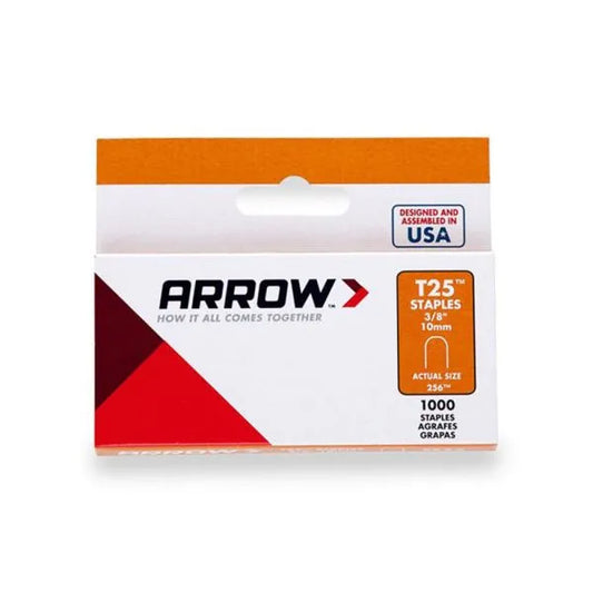 Arrow Fastening 256/T25 3/8" -10mm Round Crown Staples White
