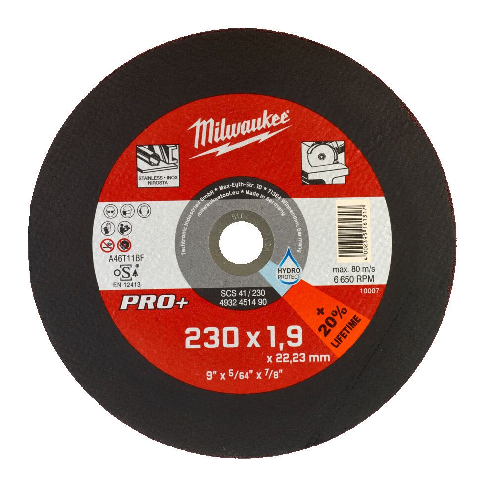 Milwaukee 230mm x 1.9mm SCS 41 PRO+ Thin Metal Cutting Disc