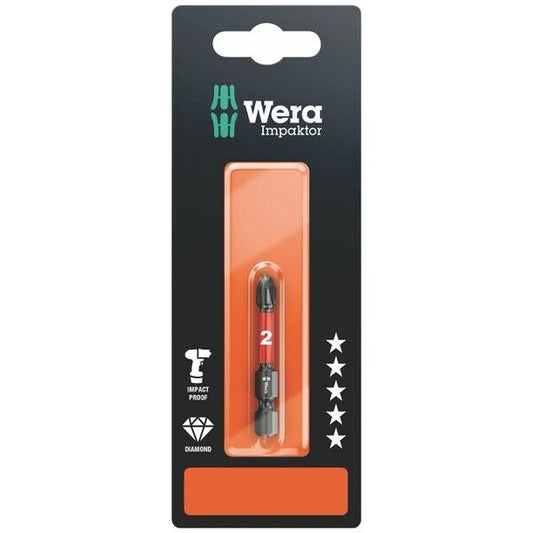 Wera Impaktor '851/4 IMP DC SB' 50mm PH2 Diamond Impact Screwdriver Bit