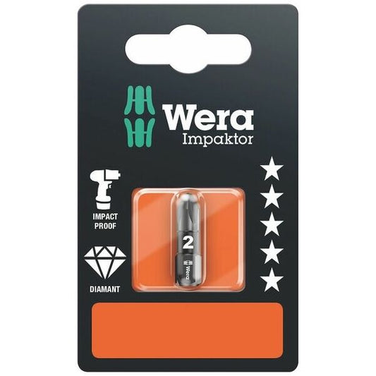 Wera Impaktor 855/1 IMP DC SB' 25mm PZ2 Diamond Impact Screwdriver Bit