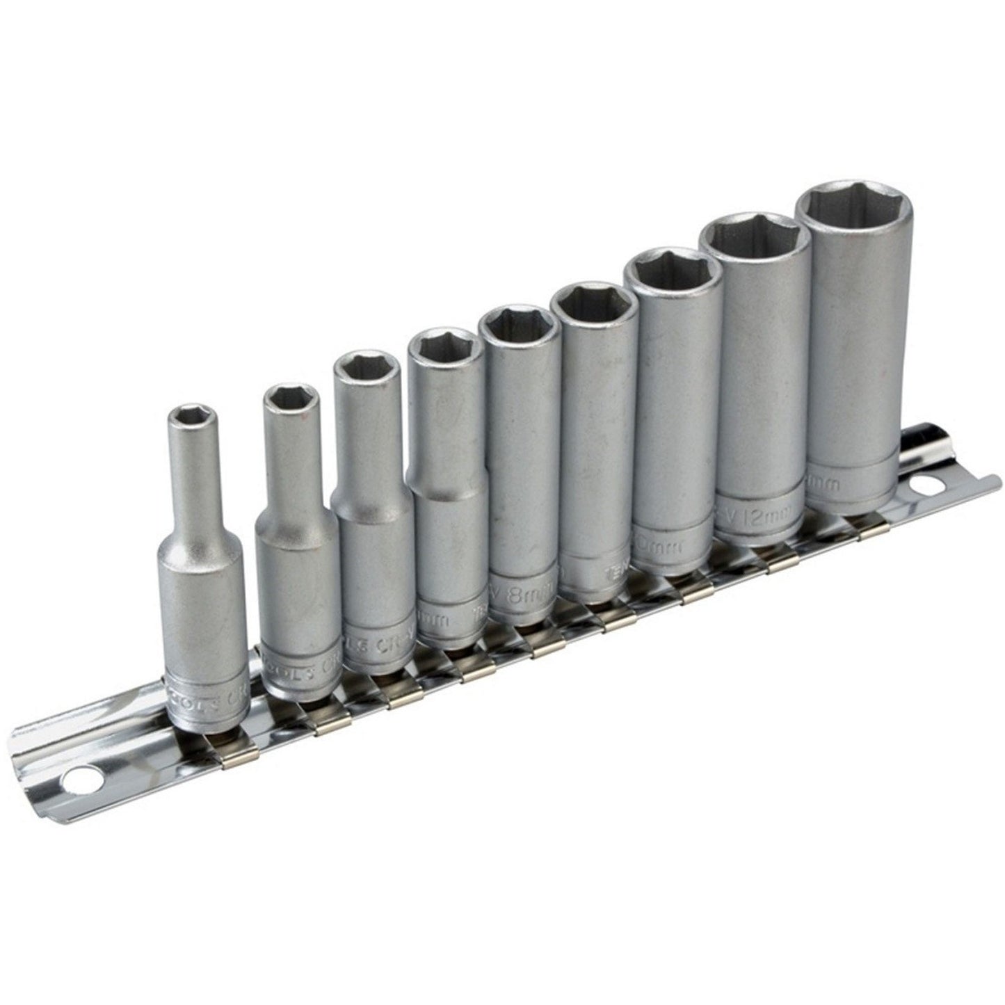 Teng 7 Piece 3/8″ Drive Deep Socket Set On A Rail 10-19mm