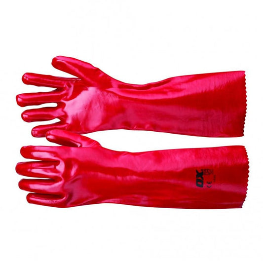 Ox Tools Red Pvc Gauntlets - Size 10 (Xl) EA