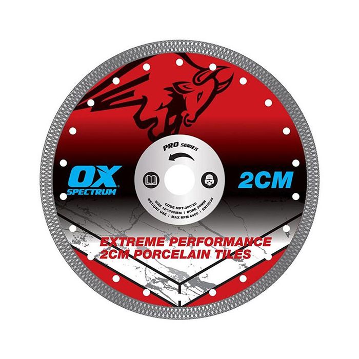 OX Pro 2CM Porcelain Cutting Blade 300/20mm