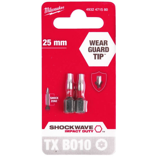 Milwaukee ShockWave Impact Duty TX BO10 x 25mm Screwdriving Bits