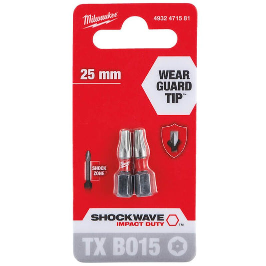 Milwaukee ShockWave Impact Duty TX BO15 x 25mm Screwdriving Bits