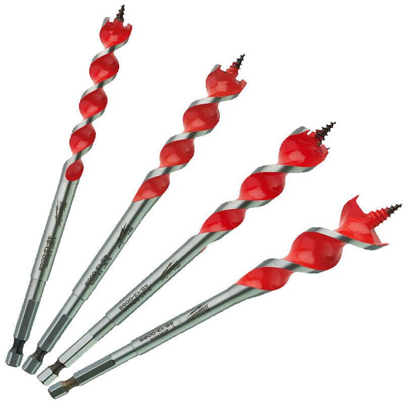 Milwaukee 4 Piece Speed Feed Wood Drill Bit Set