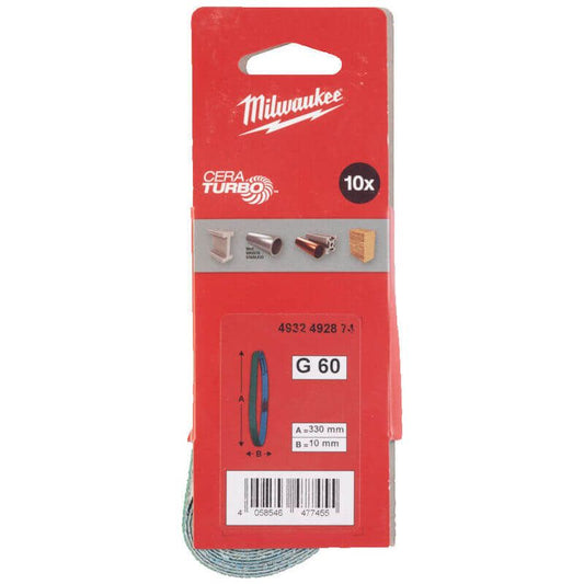 Milwaukee 120 Grit 10mm x 330mm Sanding Belts